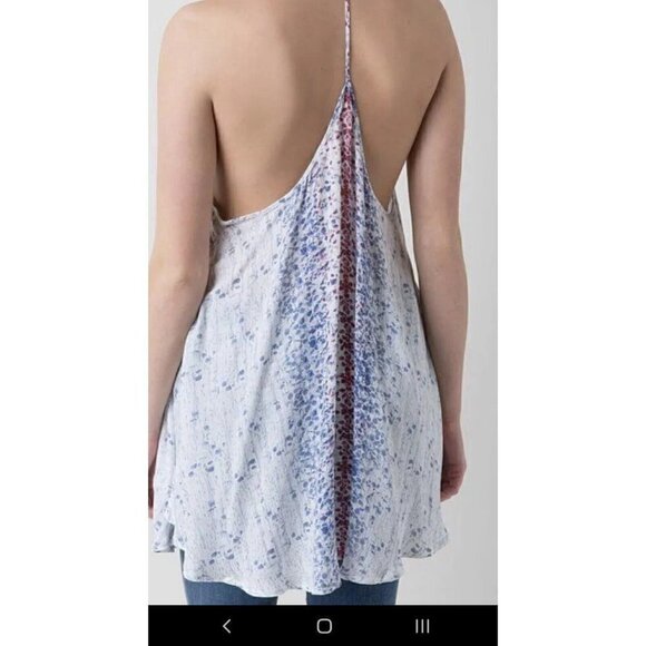 Free People Intimately All Wrapped Up Long Tank Top Blue Red White Open … - Picture 2 of 12